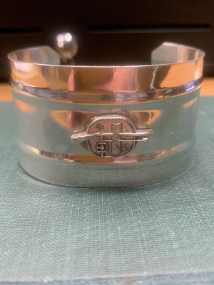 Sterling Silver Cuff with Museum Logo - Medium